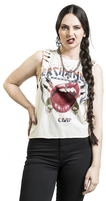 Gothicana By Emp "Tank Top With Vintage Print" Tanktop White By EMP Stage Collection