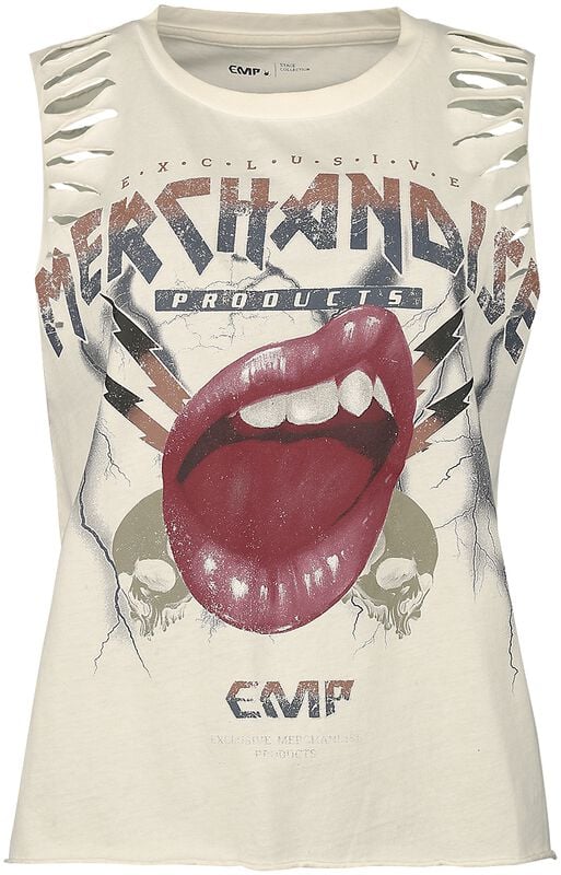 gothicana by emp "Tank Top With Vintage Print" Tanktop white by EMP Stage Collection