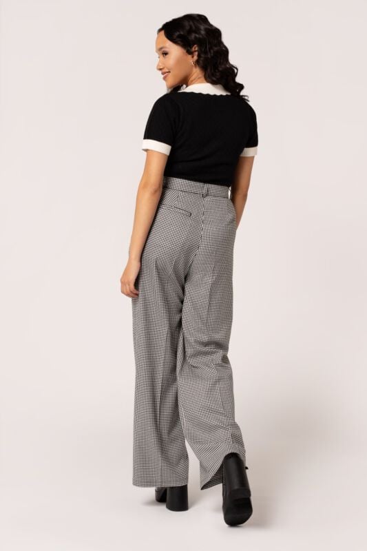 Gothicana By Emp "Teddy Trousers" Cloth Trousers Black-white By Hell Bunny