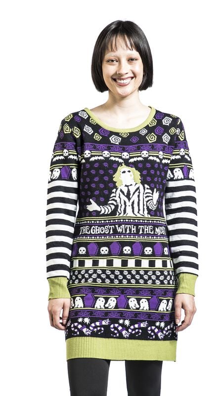 Gothicana By Emp "The Ghost With The Most" Midi Dress Multicolour By Beetlejuice