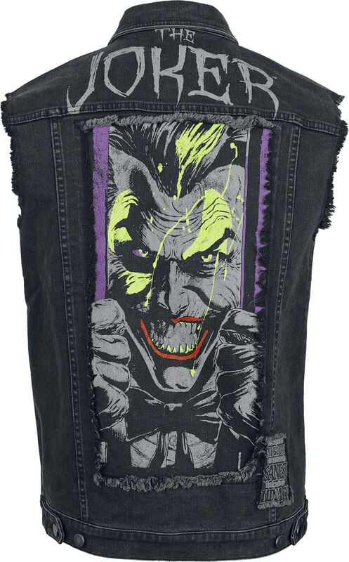 Gothicana By Emp "The Joker - The Clown - Prince Of Crime" Vest Black Denim By Batman