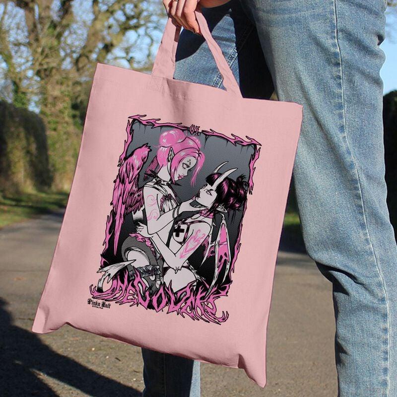 Gothicana By Emp "The Lovers" Fabric Bag Light Pink By Pinku Kult
