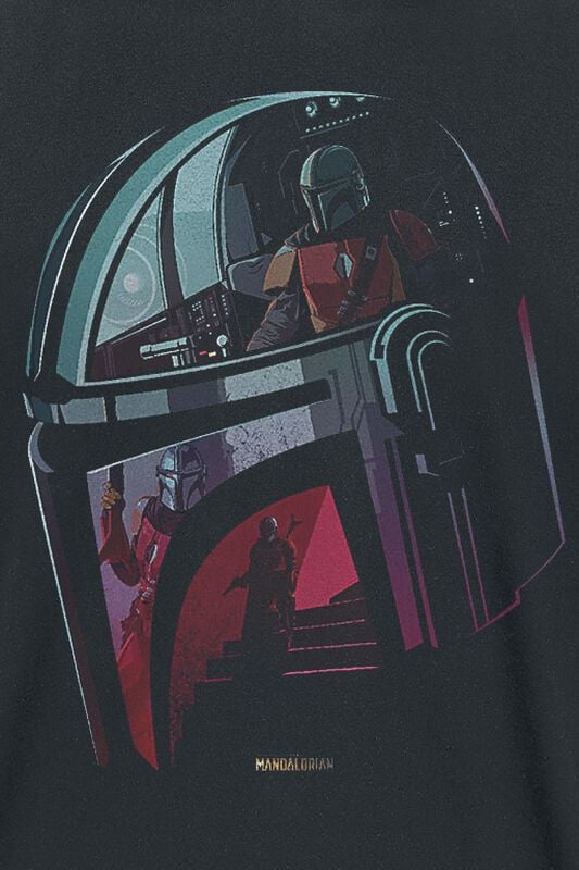 Gothicana By Emp "The Mandalorian - Helmet" T-Shirt Black By Star Wars