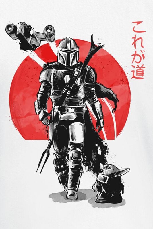 Gothicana By Emp "The Mandalorian - Ink" T-Shirt White By Star Wars