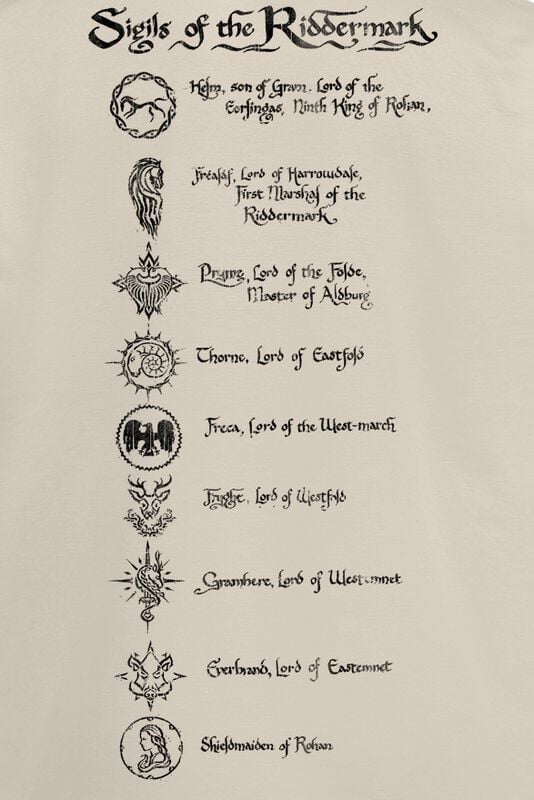 Gothicana By Emp "The War Of The Rohirrim - Sigils Of The Riddermark" T-Shirt Sand By The Lord Of The Rings
