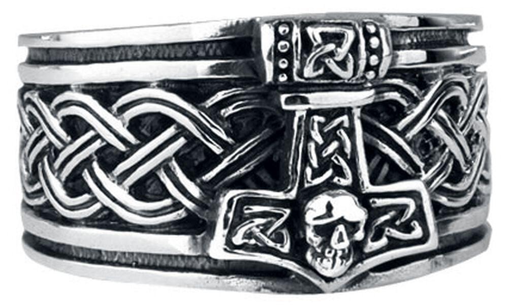Gothicana By Emp "Thor's Hammer" Ring Silver-coloured By EtNox Hard And Heavy