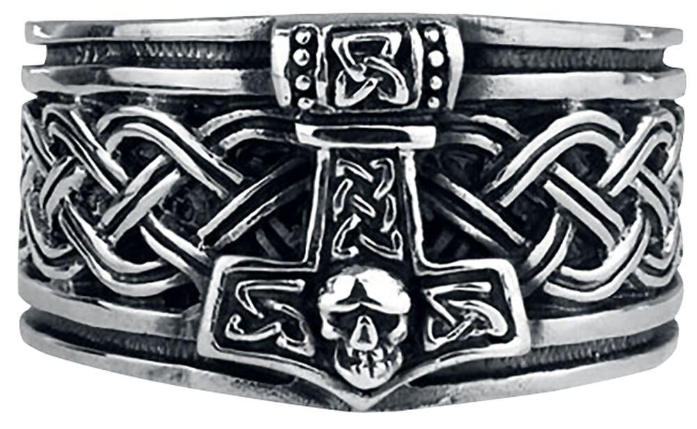 gothicana by emp "Thor's Hammer" Ring silver-coloured by etNox hard and heavy