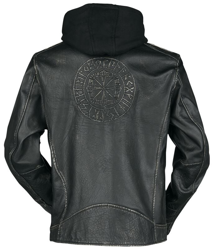 Gothicana By Emp "Thorhammer" Leather Jacket Black By Amon Amarth