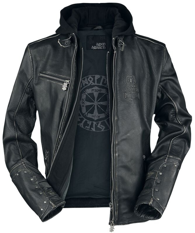 Gothicana By Emp "Thorhammer" Leather Jacket Black By Amon Amarth