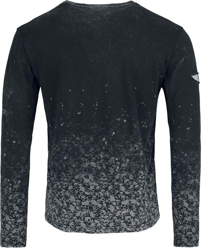 Gothicana By Emp "Through The Glass" Long-sleeve Shirt Dark Grey By Rock Rebel By EMP