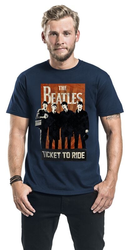 Gothicana By Emp "Ticket To Ride" T-Shirt Navy By The Beatles