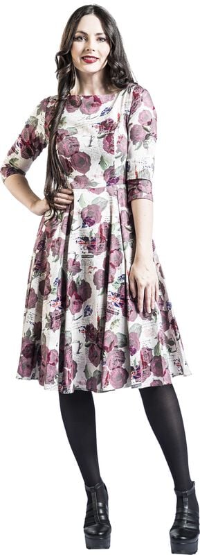 Gothicana By Emp "Tilly Tea Party Swing Dress" Midi Dress Multicolour By H&R London