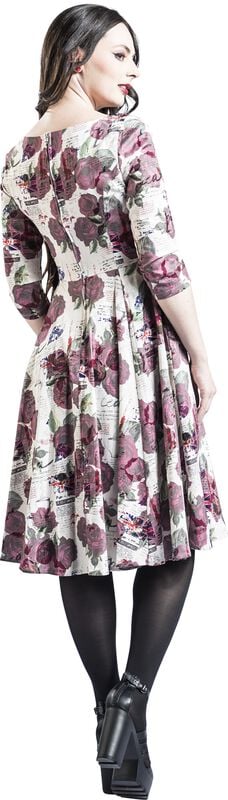 Gothicana By Emp "Tilly Tea Party Swing Dress" Midi Dress Multicolour By H&R London