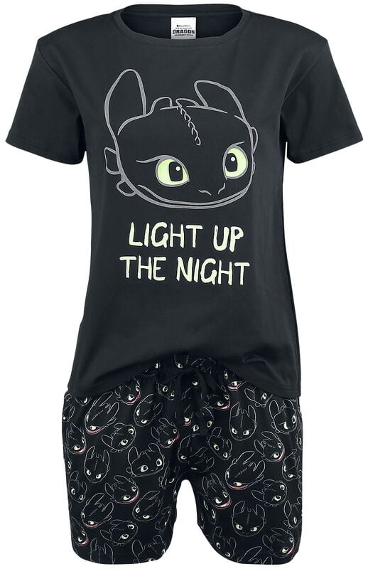 gothicana by emp "Toothless - Light Up" Pyjama black by How to Train Your Dragon