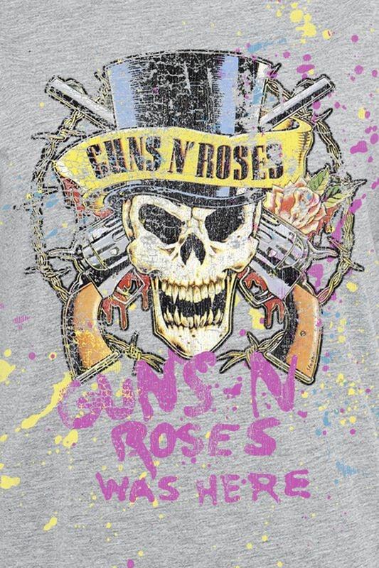 Gothicana By Emp "Top Hat Splatter" T-Shirt Mottled Grey By Guns N' Roses