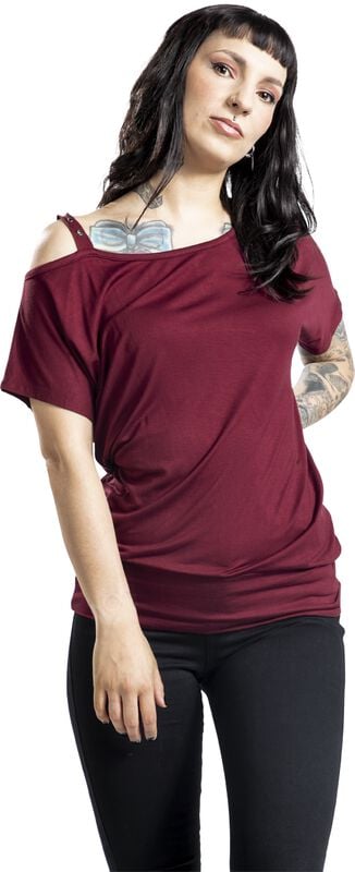 Gothicana By Emp "Top" T-Shirt Burgundy By Black Premium By EMP