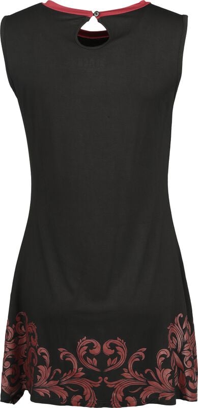 Gothicana By Emp "Top With Ornaments Print" Top Black By Black Premium By EMP