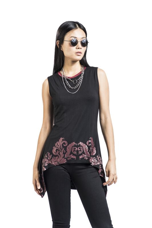 Gothicana By Emp "Top With Ornaments Print" Top Black By Black Premium By EMP