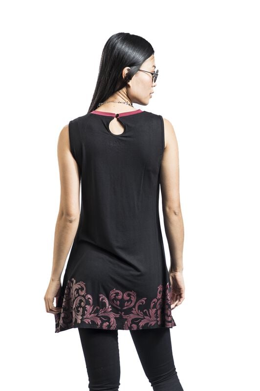 Gothicana By Emp "Top With Ornaments Print" Top Black By Black Premium By EMP