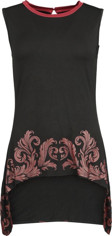 gothicana by emp "Top with Ornaments Print" Top black by Black Premium by EMP