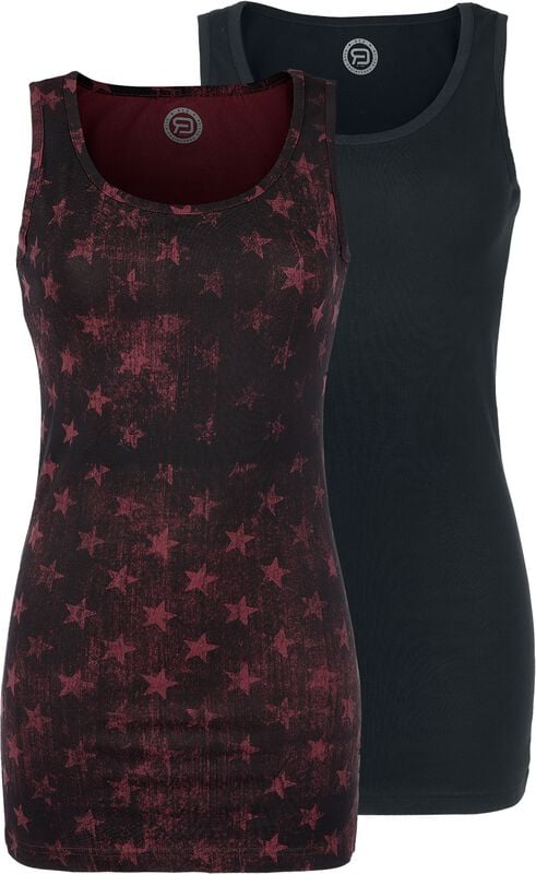 gothicana by emp "Tops Double Pack" Top black-bordeaux by RED by EMP