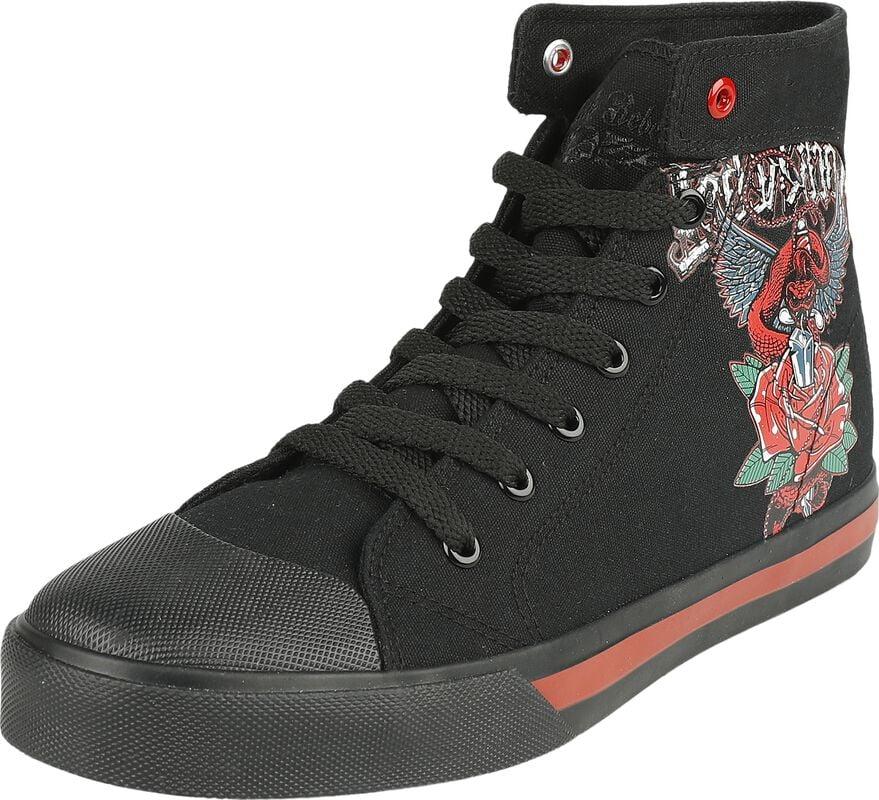 gothicana by emp "Trainers with old school print" Sneakers High black by Rock Rebel by EMP