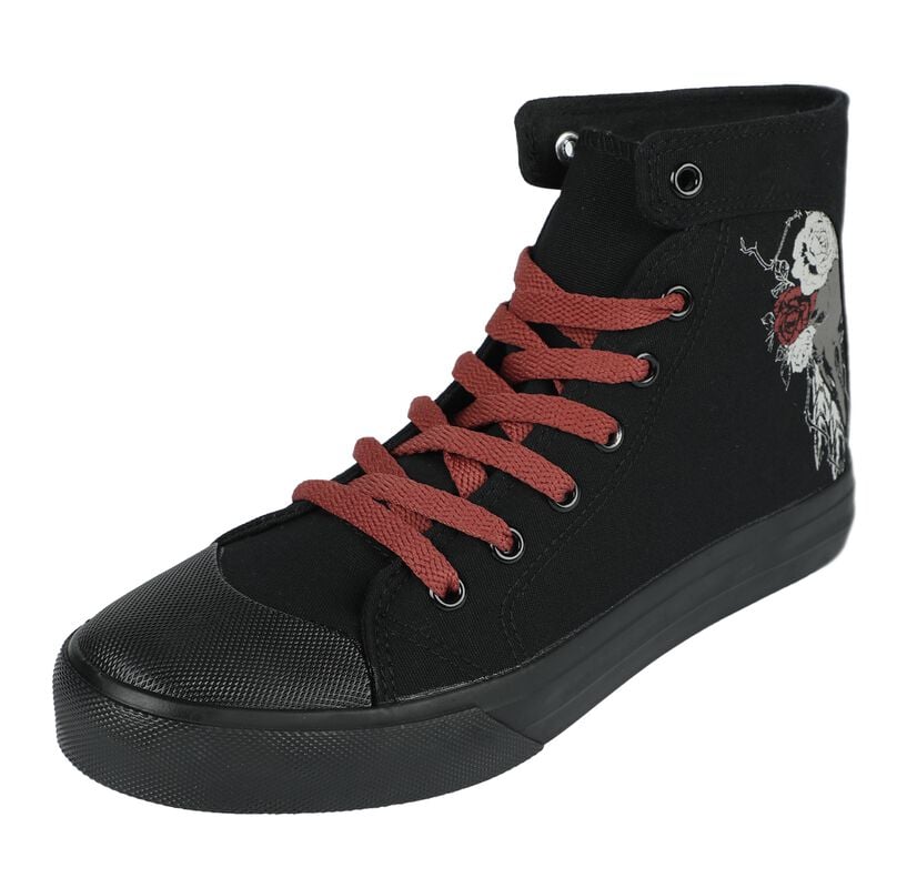 gothicana by emp "Trainers with Rose and Skull Print" Sneakers High black by Black Premium by EMP