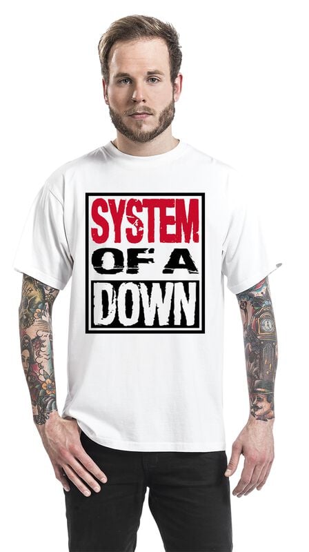 Gothicana By Emp "Triple Stack Box" T-Shirt White By System Of A Down