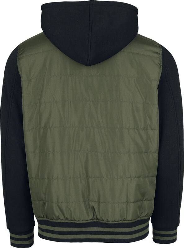 Gothicana By Emp "Two-tone Jacket In Olive/black" Varsity Jacket Olive-black By RED By EMP