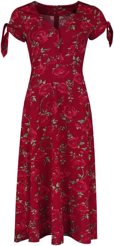 gothicana by emp "V-neck flared dress" Maxi Dress red by Voodoo Vixen