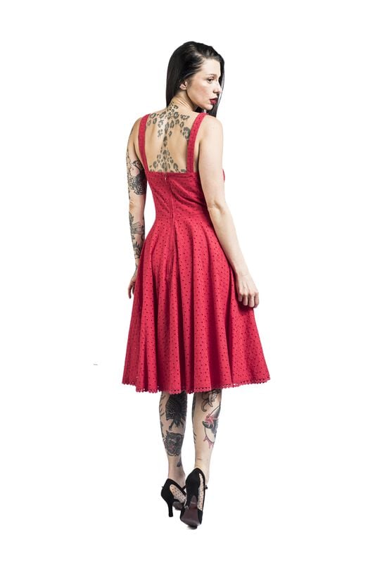 Gothicana By Emp "Valerie Dress" Midi Dress Red By Timeless London