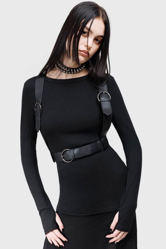 Gothicana By Emp "Veilsin Top" Long-sleeve Shirt Black By KIHILIST By KILLSTAR