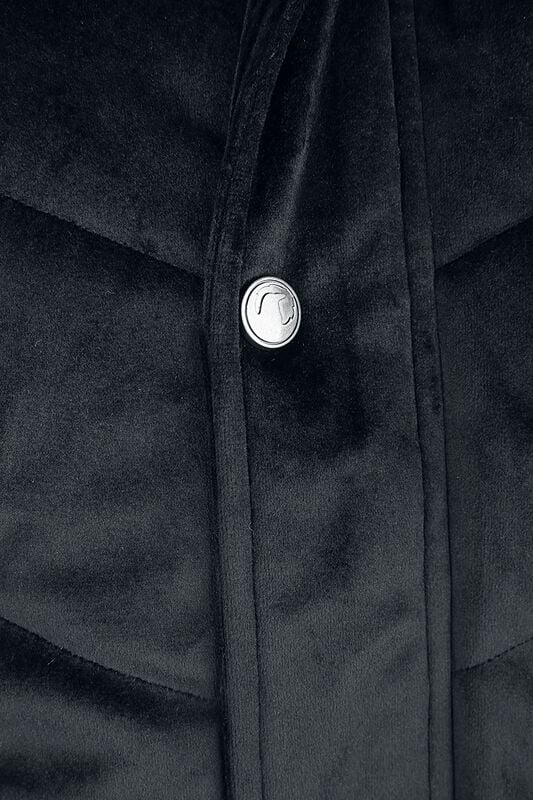 Gothicana By Emp "Velvet Winter Jacket With Faux-fur Hood" Winter Jacket Black By Black Premium By EMP