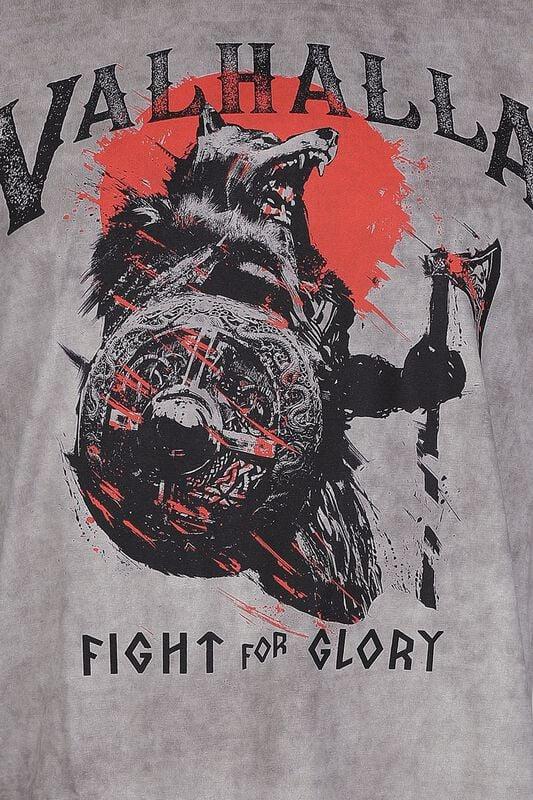 Gothicana By Emp "Viking" T-Shirt Mottled Grey By Lobo Negro