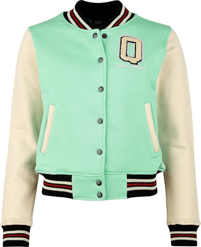 gothicana by emp "Vintage Love" Varsity Jacket beige-green by Queen Kerosin