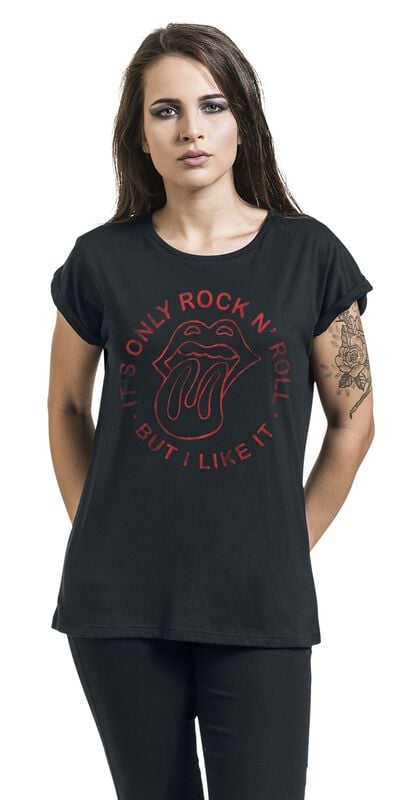 Gothicana By Emp "Vintage Rock N Roll Tongue" T-Shirt Black By The Rolling Stones