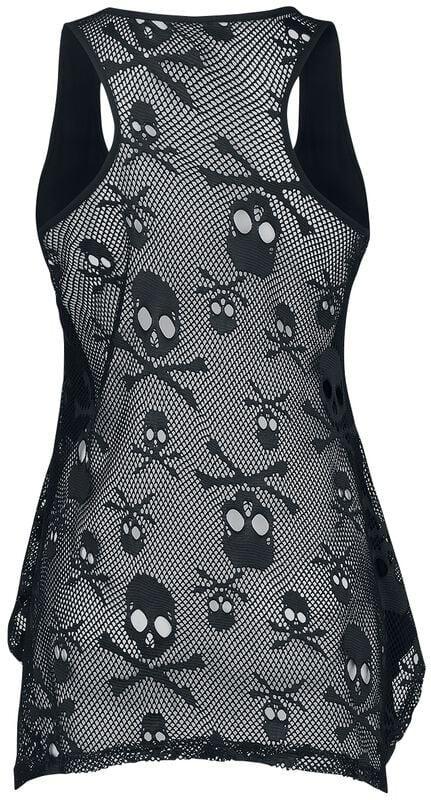Gothicana By Emp "Vitriol Skull Mesh" Top Black By Jawbreaker