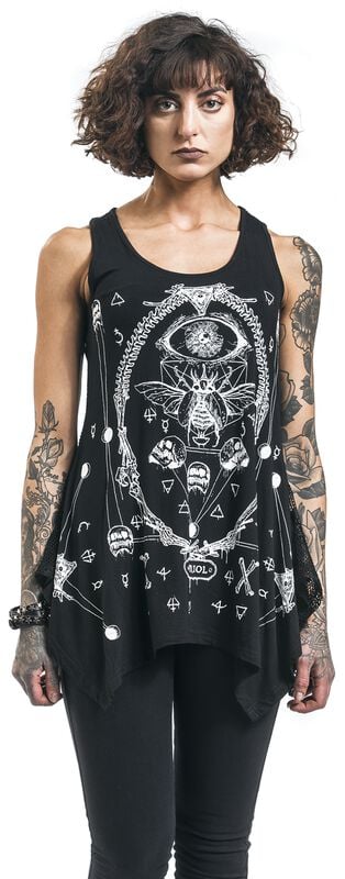 Gothicana By Emp "Vitriol Skull Mesh" Top Black By Jawbreaker