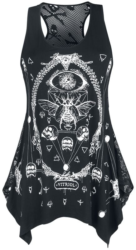 gothicana by emp "Vitriol Skull Mesh" Top black by Jawbreaker