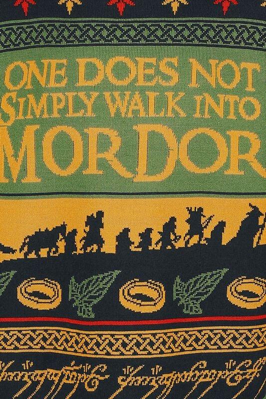 Gothicana By Emp "Walk Into Mordor" Christmas Jumper Multicolour By The Lord Of The Rings