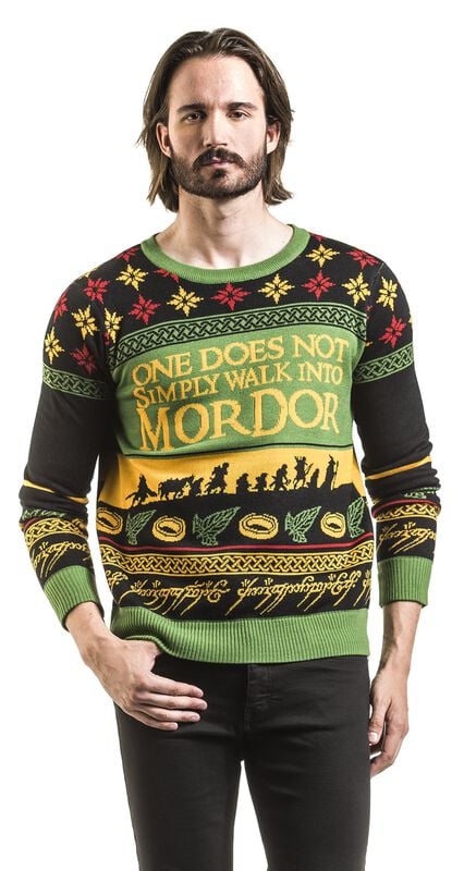 Gothicana By Emp "Walk Into Mordor" Christmas Jumper Multicolour By The Lord Of The Rings