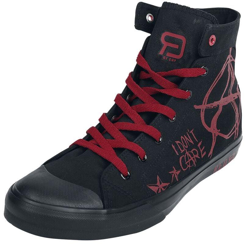 gothicana by emp "Walk The Line" Sneakers High black by RED by EMP