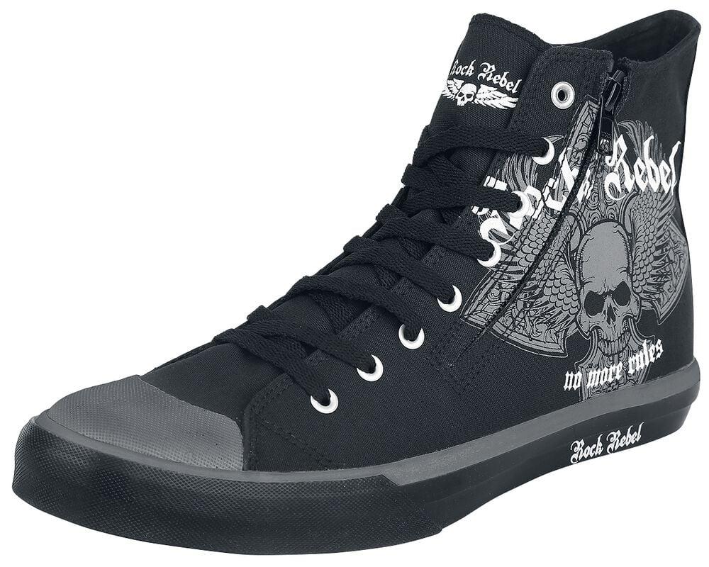Gothicana By Emp "Walk The Line" Sneakers High Black By Rock Rebel By EMP