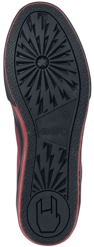 Gothicana By Emp "Walk The Line" Sneakers High Red By RED By EMP