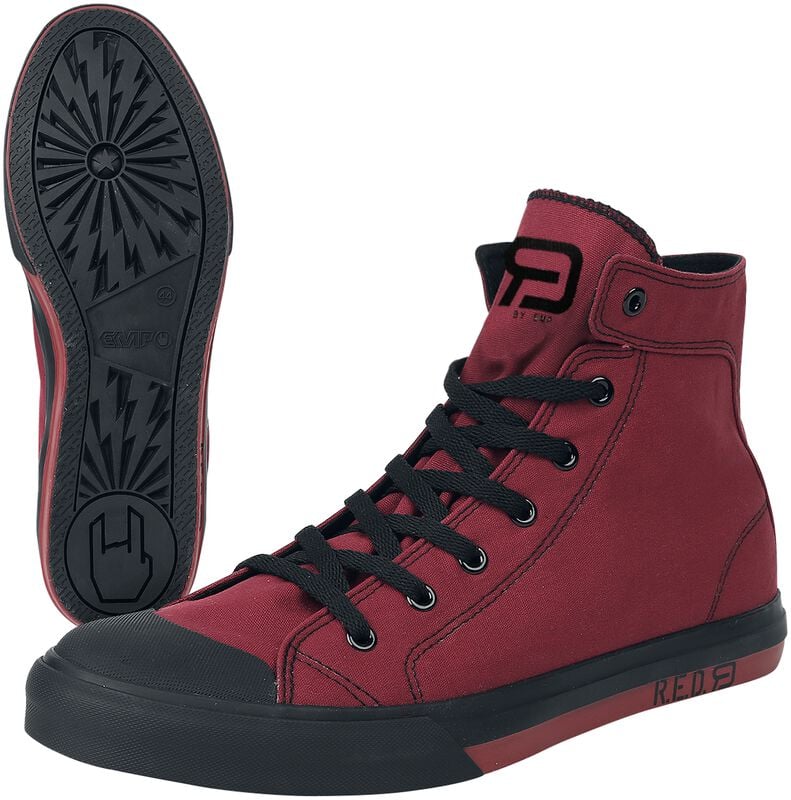 gothicana by emp "Walk The Line" Sneakers High red by RED by EMP