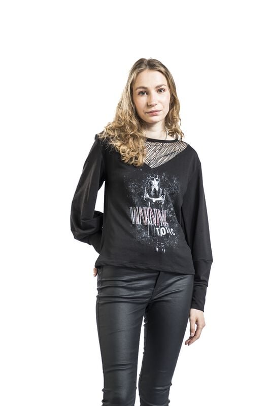 Gothicana By Emp "Warning - Toxic" Sweatshirt Black By Wednesday