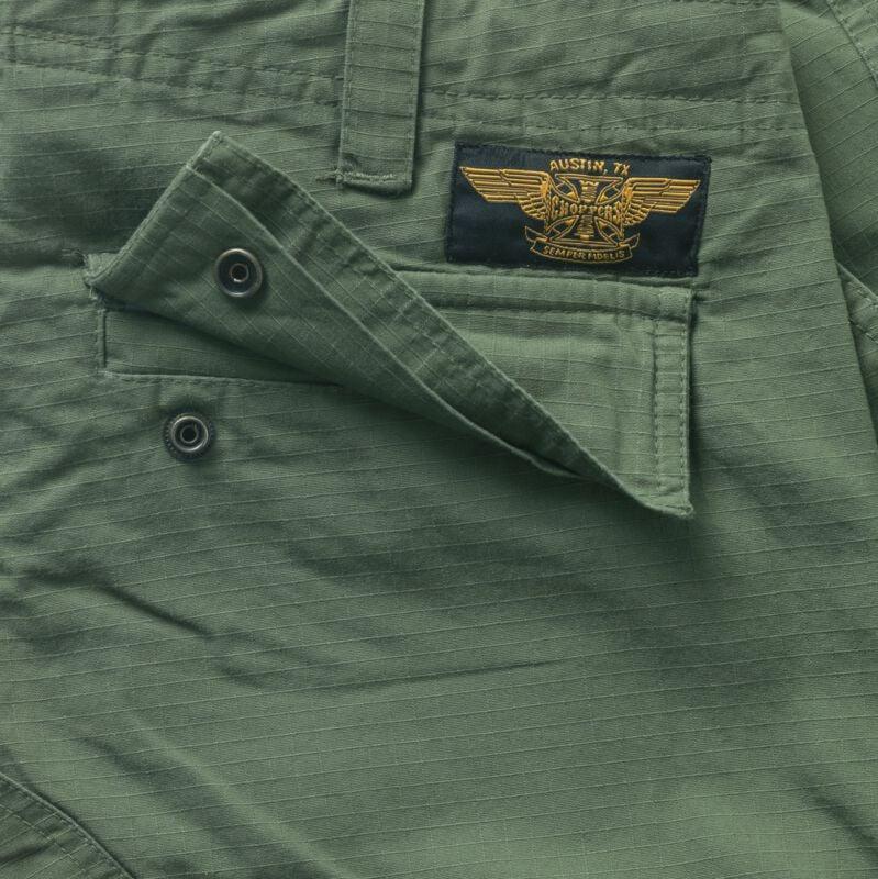 Gothicana By Emp "WCC CAINE RIPSTOP CARGO TROUSERS - GREEN" Cargo Trousers Green By West Coast Choppers