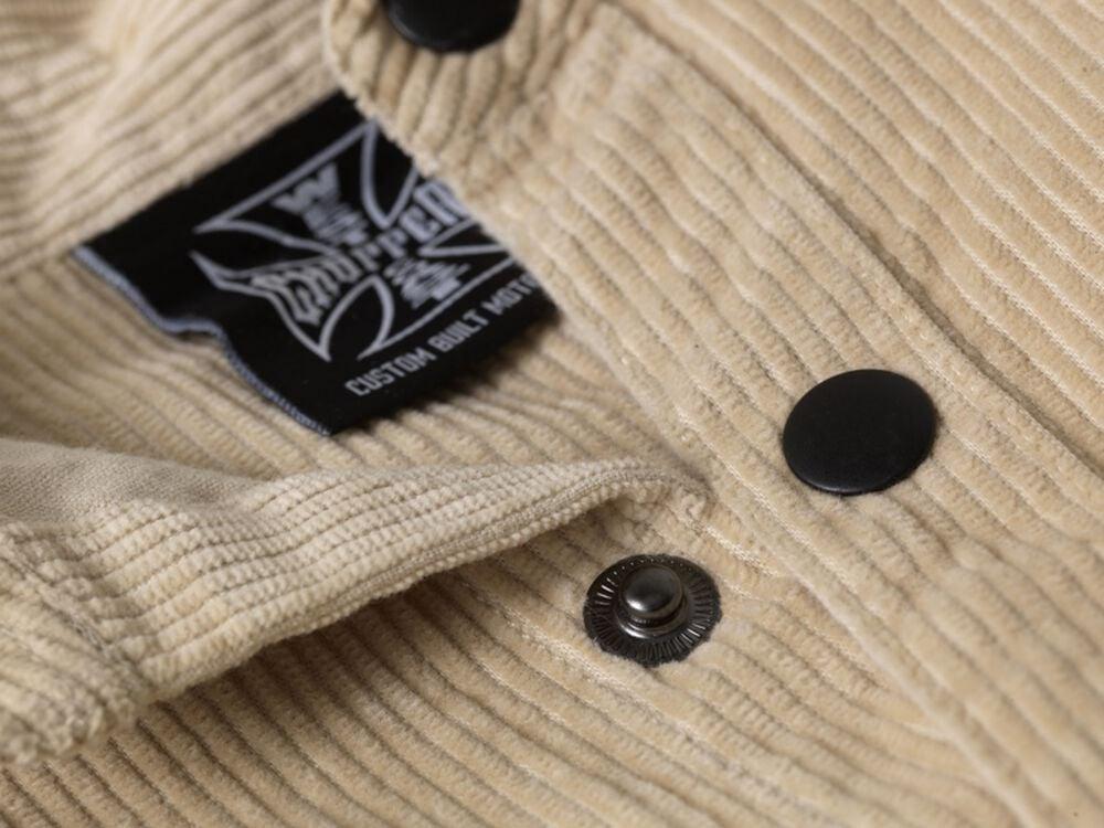 Gothicana By Emp "WCC Hill Country Cord Shirt Sand" Longsleeve Beige By West Coast Choppers