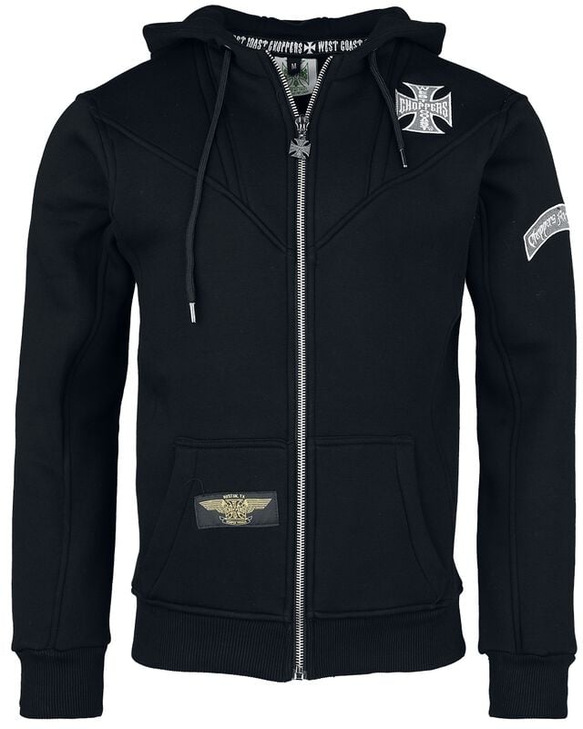 gothicana by emp "WCC OG Classic Panel Zip Hoodie" Hoodie Jacket black by West Coast Choppers
