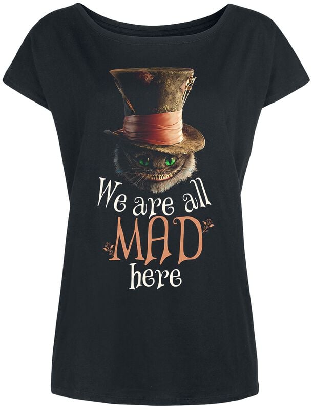 Gothicana By Emp "We Are All Mad Here" T-Shirt Black By Alice In Wonderland